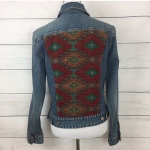 Vintage Denim Southwestern Aztec Style Jacket